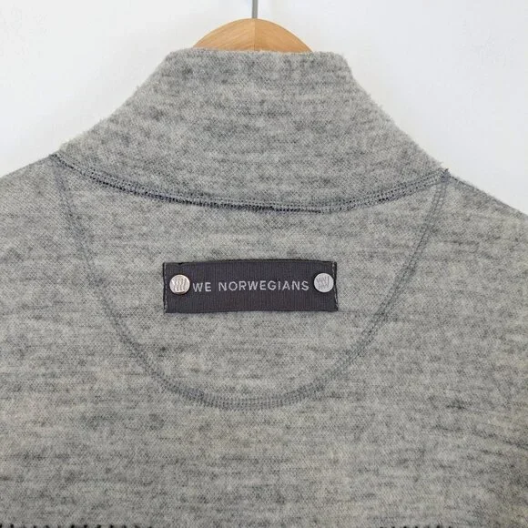 We Norwegians Mens 100% Merino Wool 1/4 quarter zip sweater - Picture 6 of 10